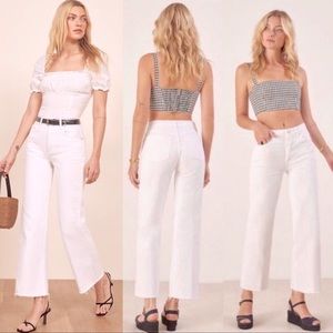 Reformation White Fawcett Jeans size 27